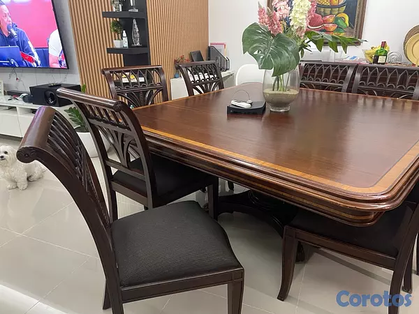 muebles y colchones - ✨ Juego de Comedor de Caoba de 8 Sillas con Credenza en Venta ✨ 7
