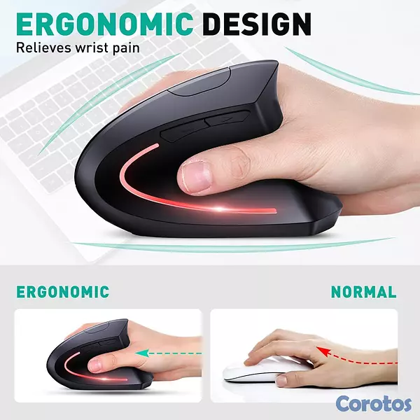 computadoras y laptops - Mouse Vertical Ergonómico Inalámbrico Recargable D 4