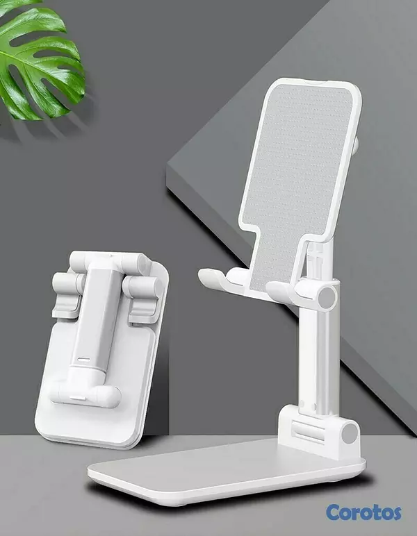 accesorios para electronica - Soporte de teléfono de metal ajustable y plegable para escritorio 4