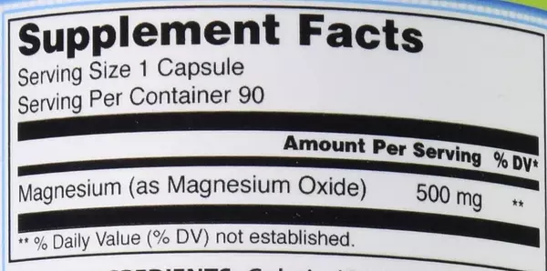 Salud y Equipamiento Médico - Magnesium Oxide 500mg Pure Natu 2