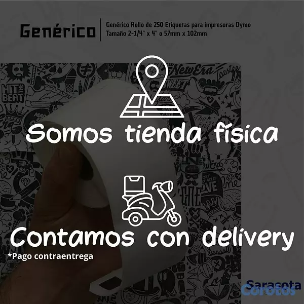 accesorios para electronica - Genérico Rollo de Etiquetas para Dymo Tamaño 2-1/4 3