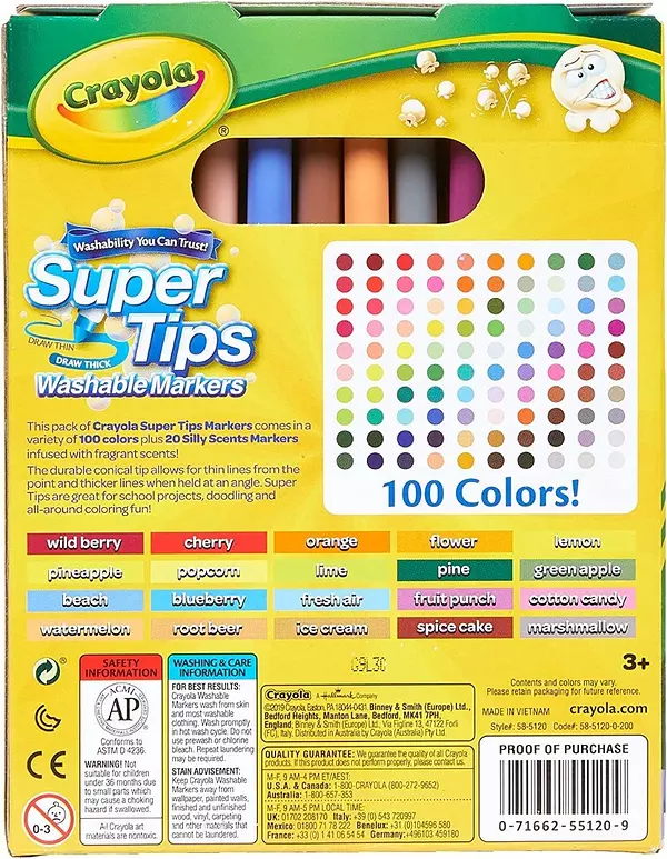accesorios - Crayola Marcadores 120 Lavables Super Tips 2