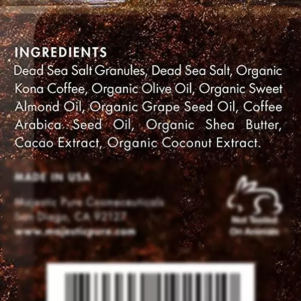 Salud y Equipamiento Médico - Majestic Pure Arabica Coffee Scrub - Exfoliante Corporal Total 3