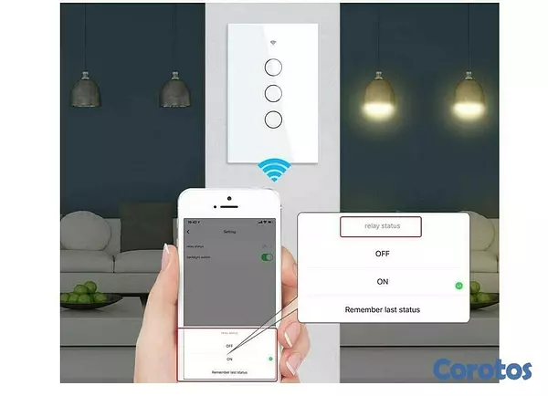 otros electronicos - Interruptor WIFI 3 conectores, contecta con Alexa y Google Home
 2
