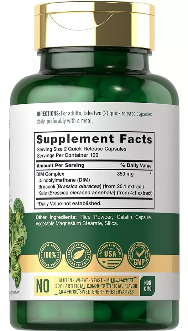 Salud y Equipamiento Médico - Suplemento Carlyle Dim | 350mg | 200 Recuento | Complejo Veg 2