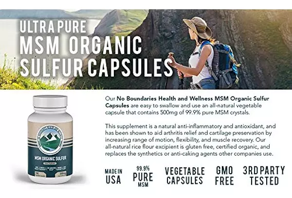 Salud y Equipamiento Médico - Msm Azufre Organico Premium 180 Capsulas Desintoxicante 4