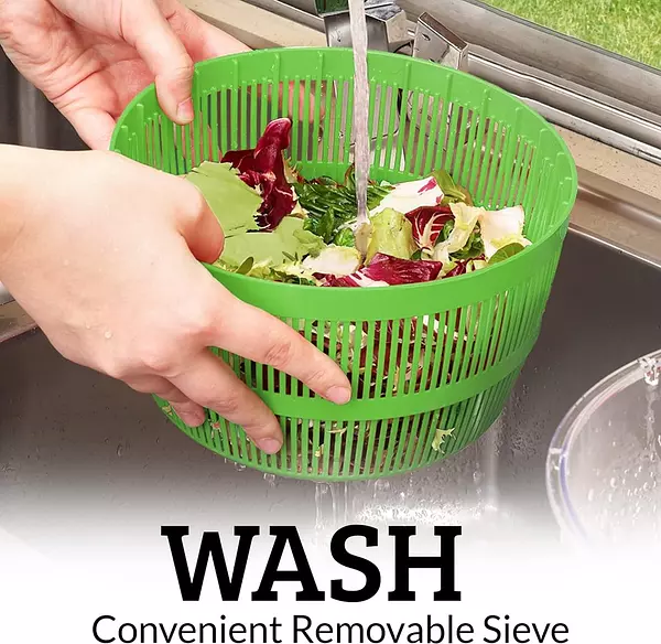 cocina - Secador manual de ensalada lechuga Spinner de gran capacidad 5 Litros lechuga 7