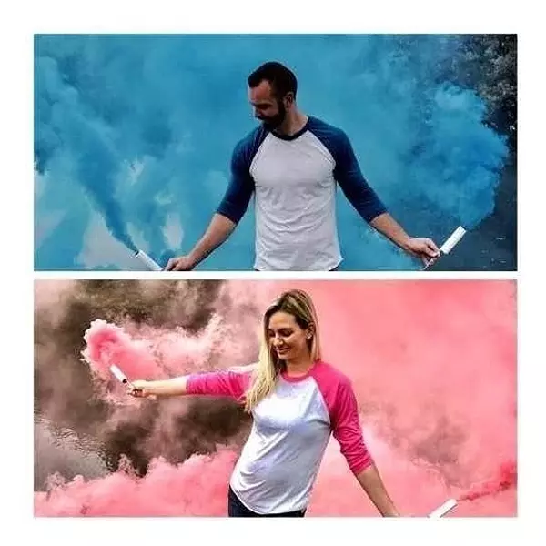 accesorios - Bengala Bomba Gender Reveal Revelacion del sexo smoke bomb humo  2