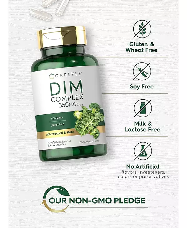 Salud y Equipamiento Médico - Suplemento Carlyle Dim | 350mg | 200 Recuento | Complejo Veg 4