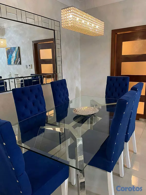 muebles y colchones - De oportunidad juego de comedor elegante de 6 sillas  4