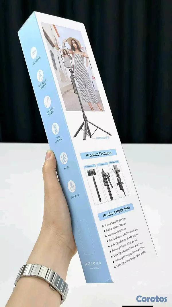 accesorios para electronica - Tripode para celular, palito selfie, soporte para celular con luces de relleno  2