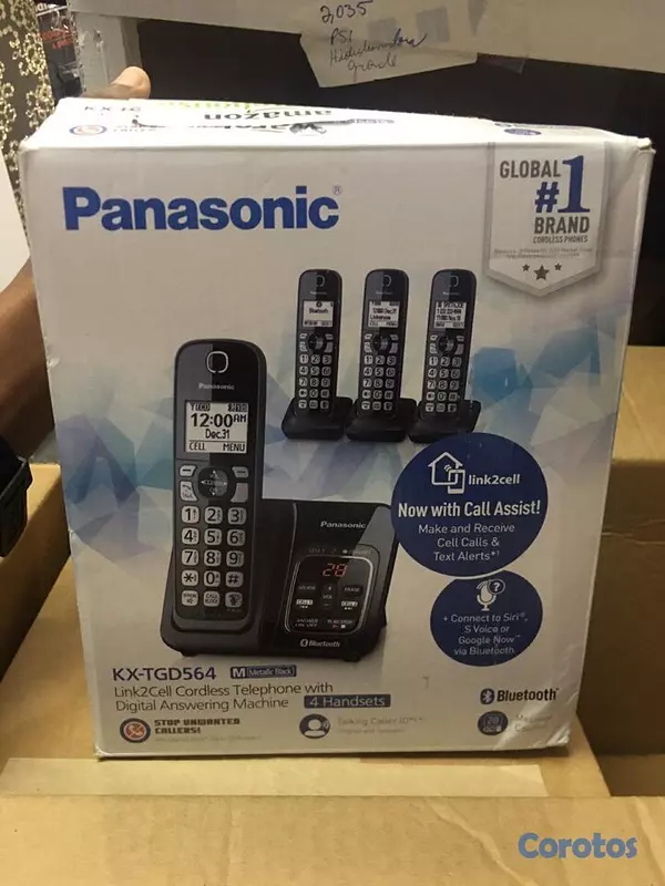 celulares y tabletas - Teléfono inalámbrico Panasonic 4 unidades 