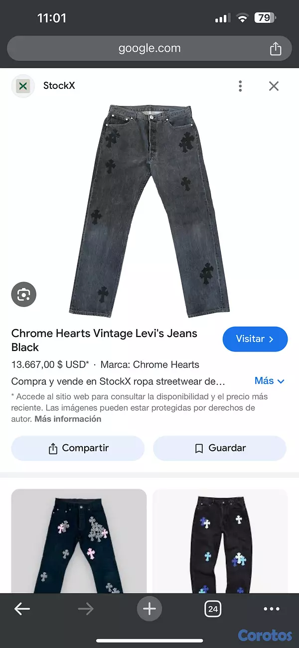 ropa para hombre - CHROME HEART JEANS 3