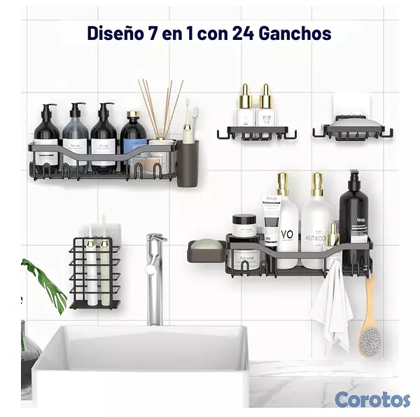 decoración y accesorios - Organizador para ducha en acero inoxidable 7 pieza 8