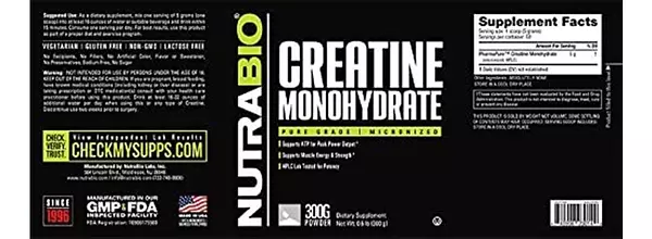 Salud y Equipamiento Médico - Nutrabio - Monohidrato De Creatina De Grado 3