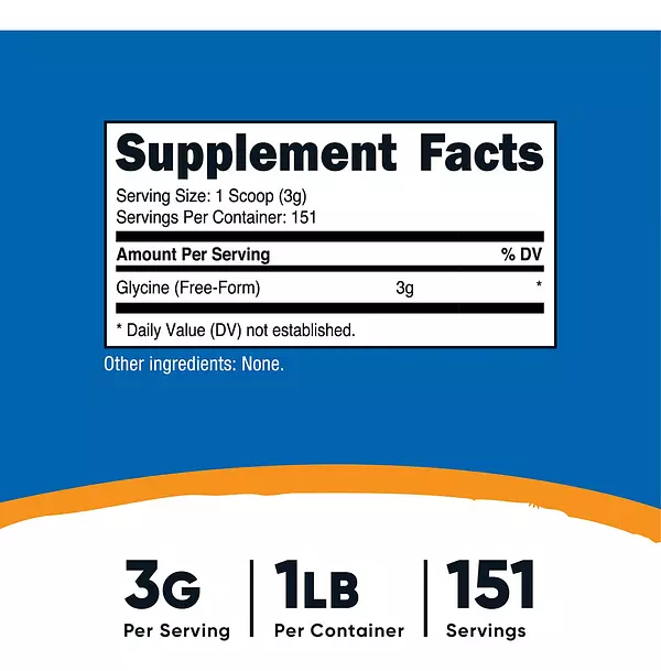 Salud y Equipamiento Médico - Glycine en polvo 1lb - Nutricost 2