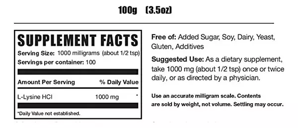 Salud y Equipamiento Médico - L-lisina 100g - Bulksupplements - G A $ - G A $1369 2