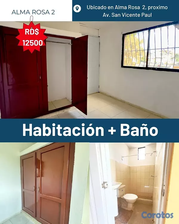 apartamentos - Alquilo Aparta Estudio - Alma Rosa II - 2do Nivel - A Hombre Soltero - RD$12,000 2