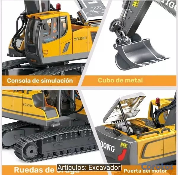 juguetes - Excavator de control remoto  3