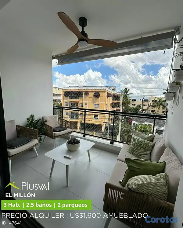apartamentos - El Millón – 3hab con 2 parqueos + terraza | US$1,3 7