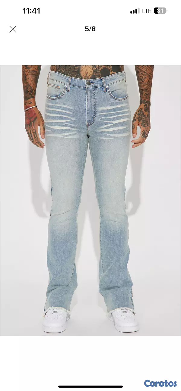 ropa para hombre - Novamen Skinny flare jean-light Blue wash Sz34 2