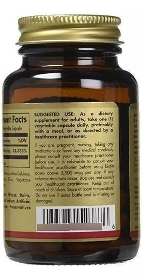 Salud y Equipamiento Médico - Biotin 10,000 Mcg Solgar - 60 Vegetable Capsules 3