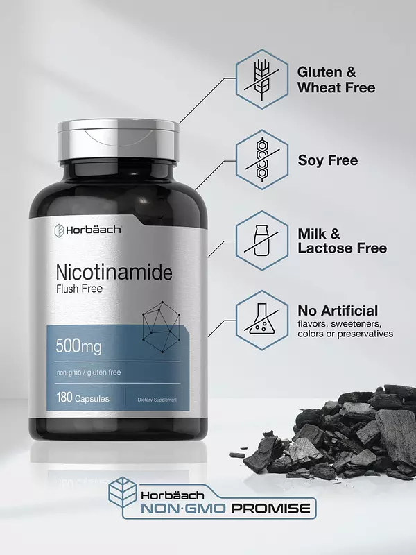 Salud y Equipamiento Médico - Nicotinamida 500 Mg 180 Cap Horbaach 4