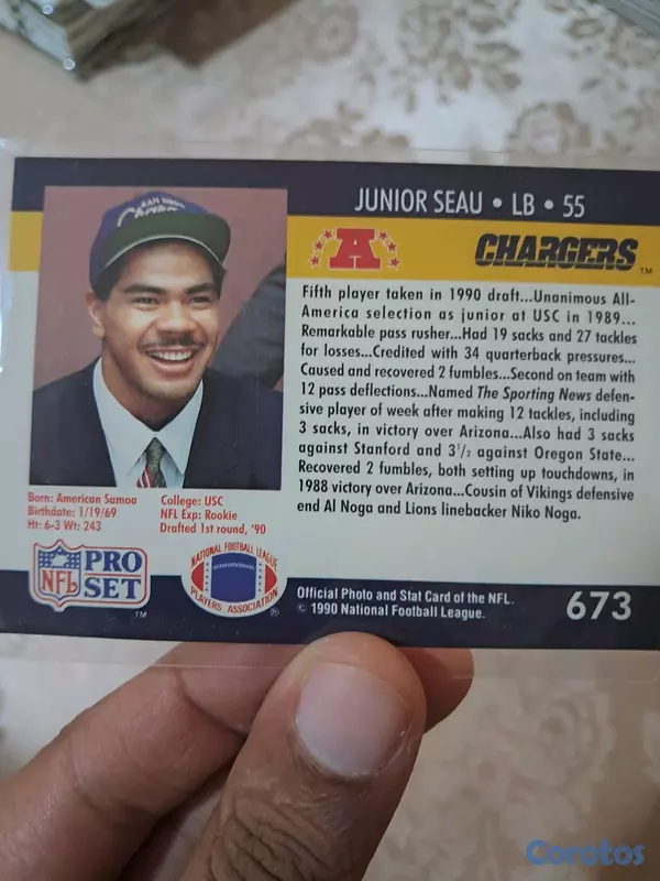 hobby y coleccion - 1990 Pro Set Junior Seau - Rookie Card 2