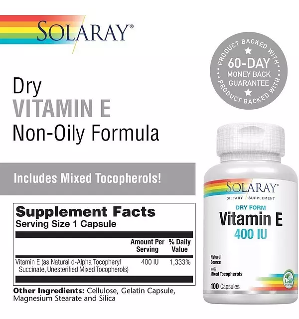 Salud y Equipamiento Médico - Vitamina E Solaray 400ui 100cap - - Unidad A $2628 2