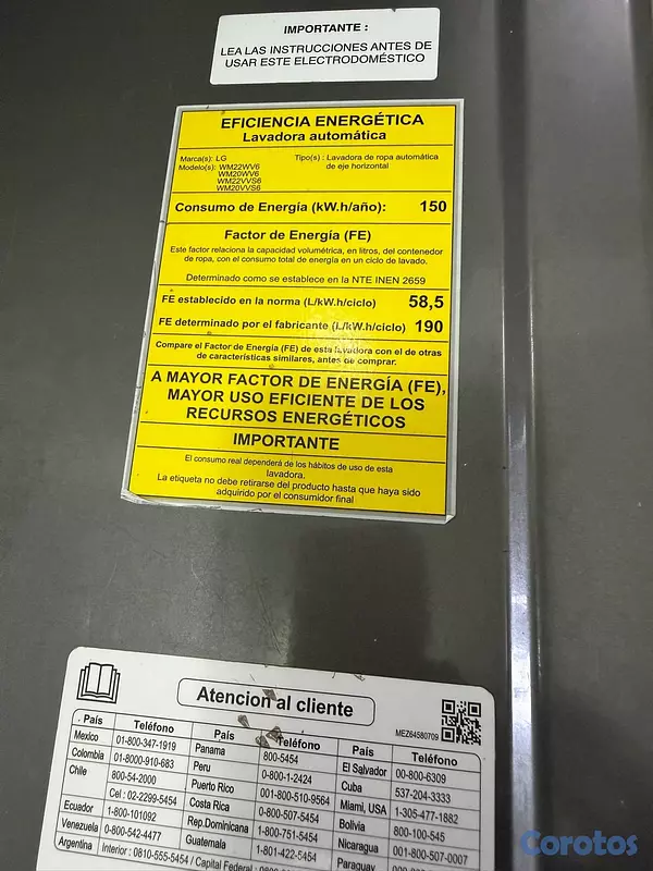 electrodomesticos - Lavadora LG, Inverter
direct Drive 4