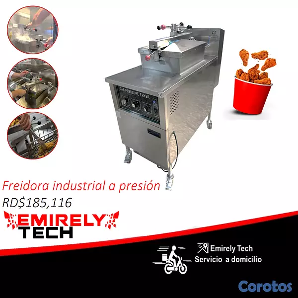 equipos profesionales - Freidora a presion industrial de gas pollo papas 1