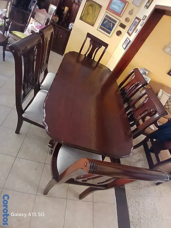 muebles y colchones - Hermoso Juego de  Comedor Caoba de 6 sillas 2