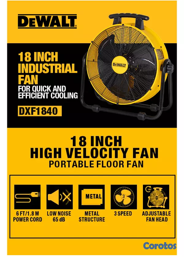 aires acondicionados y abanicos - Abanico de Piso DEWALT DXF1840 2