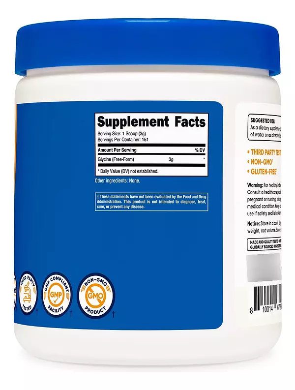 Salud y Equipamiento Médico - Glycine en polvo 1lb - Nutricost 4