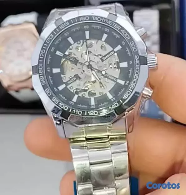 joyas, relojes y accesorios - Reloj Winner Automático Skeleton acero inoxidable  2
