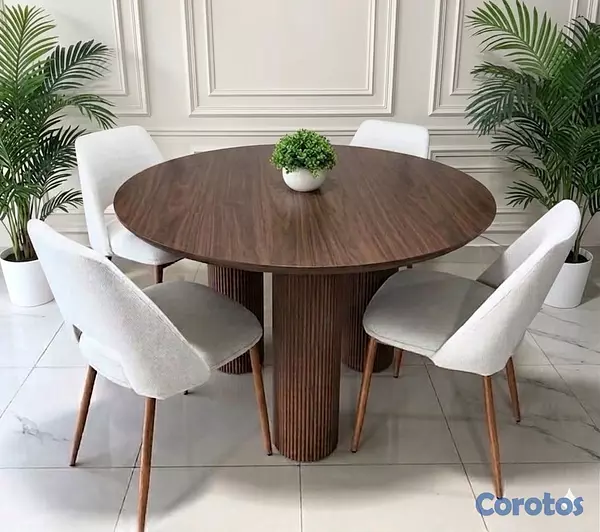 muebles y colchones - Juego de comedor mesa redonda de 4 sillas importad 2