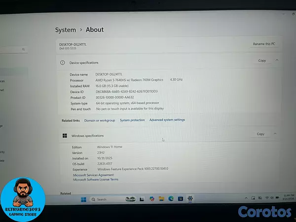 computadoras y laptops - Laptop Gaming Dell Gaming G15 5535, Ryzen 5, RTX 3 8
