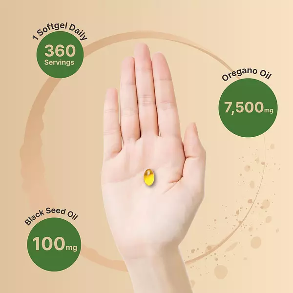 Salud y Equipamiento Médico - Aceite De Oregano Con Aceite De Semilla Negra 7,500 Mg 4