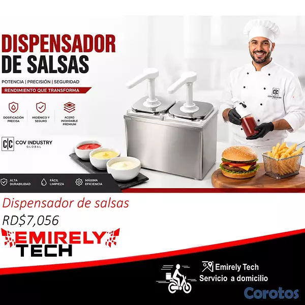equipos profesionales - Dispensador de salsas aderesos catchup mayonesa 1