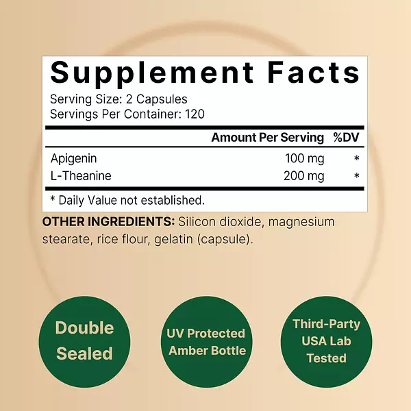 Salud y Equipamiento Médico - Apigenina 100 Mg Con L-teanina, 240 Capsulas 3