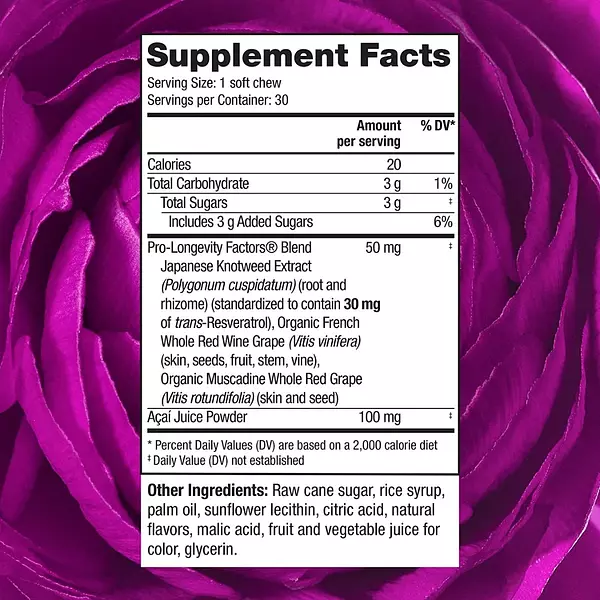 Salud y Equipamiento Médico - Resveratrol 30 Tabletas Masticable 2