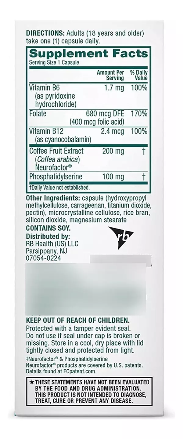 Salud y Equipamiento Médico - Neuriva Nootropic Brain Suplemento Plus 30 Capsulas 4