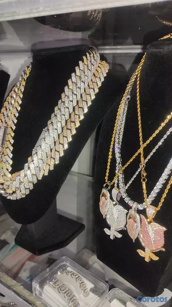 joyas, relojes y accesorios - Cadenas doble tono material Brass con baño de oro, guillos doble tono, anillos 6