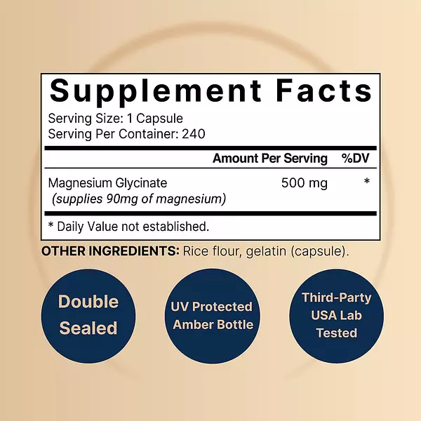 Salud y Equipamiento Médico - Glicinato De Magnesio 500mg 240cap Naturebell 2