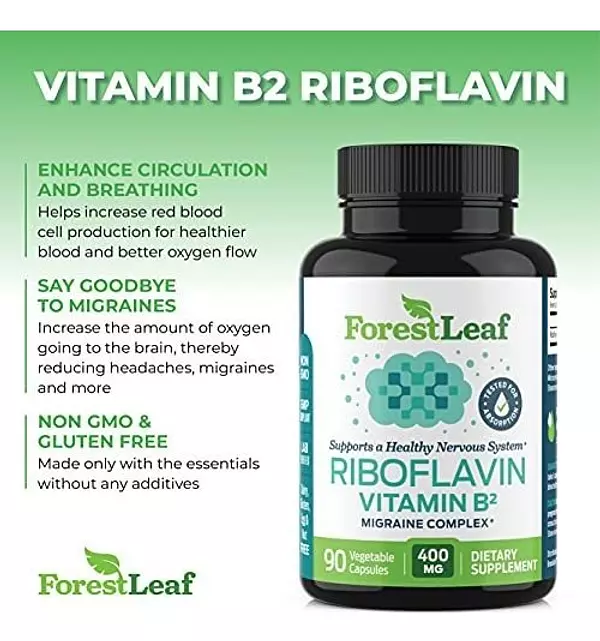 Salud y Equipamiento Médico - Vitamina B2 Riboflavina, 400 Mg - 90 Capsulas - Promueve Una 3