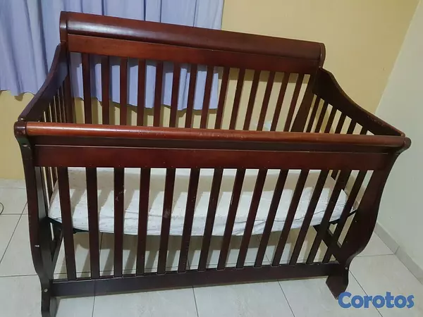 muebles - Cama Cuna convertible 4 posiciones en caoba NEGOCIABLE 3