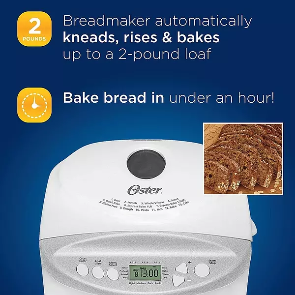 Salud y Equipamiento Médico - Máquina Para Hacer Pan Oster Expres Sin Gluten 2 Libras 4