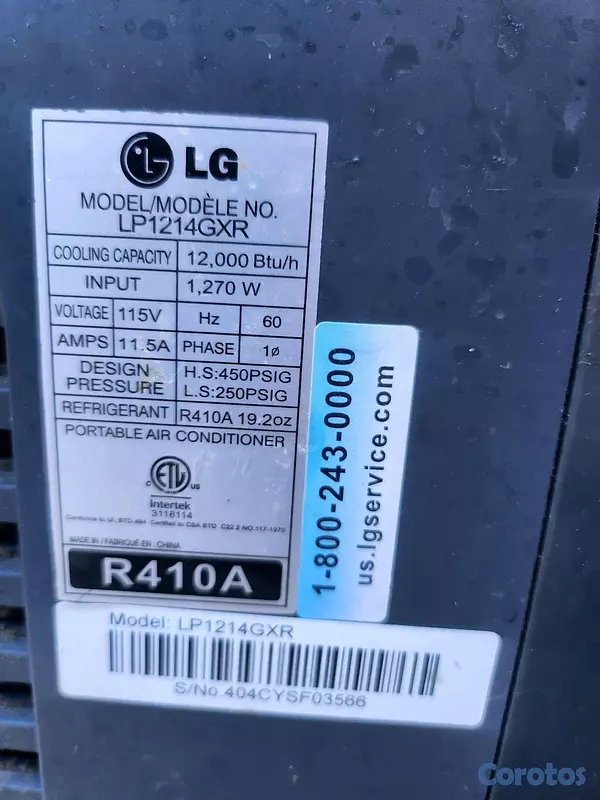 aires acondicionados y abanicos - aire acondicionado portátil LG de 12,000 btu enfría super bien con accesorios  3