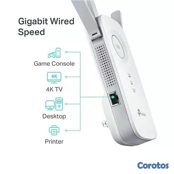 otros electronicos - REPETIDOR TP-LINK RE450, 2.4GHZ/450MBPS, 5GHZ/1300MBPS, 1 PUERTO GIGABIT LAN, 80 3