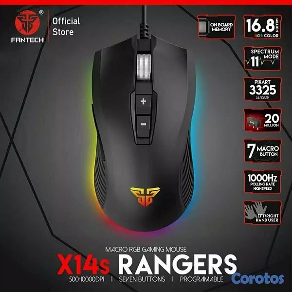 computadoras y laptops - MOUSE Fantech USB GAMIN (Mod.X14S) PARA JUGADORES VIP
